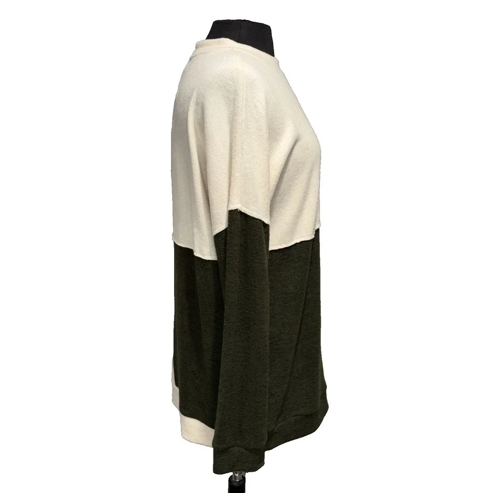 NEW Shana Right to‎ Education Color Block Tunic Sweater Sz M Burgandy Green Soft - Picture 4 of 8